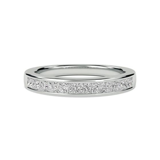 Eleganter 3,5 mm Prinzess-Diamant-Ewigkeitsring