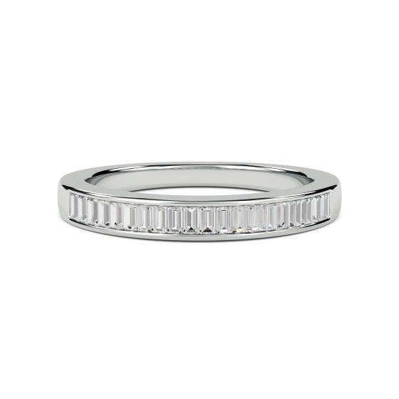 0,35 ct VS/F-G 3,5 mm Eleganter Baguette-Naturdiamant-Ewigkeitsring