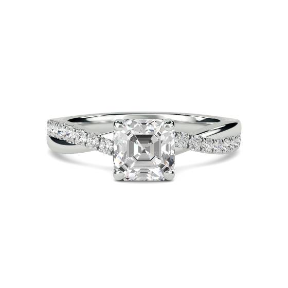 Infinity Asscher Schulter-Diamant-Verlobungsring