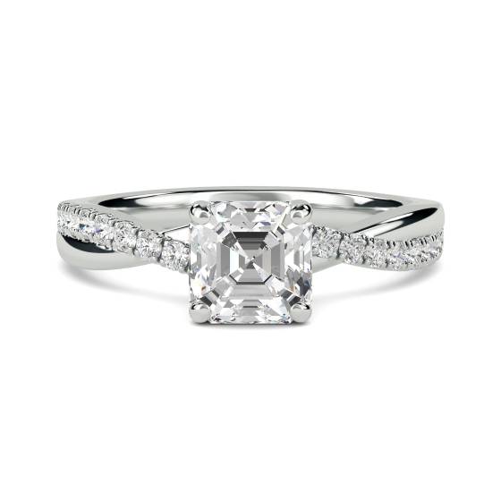 Infinity Asscher Schulter-Diamant-Verlobungsring
