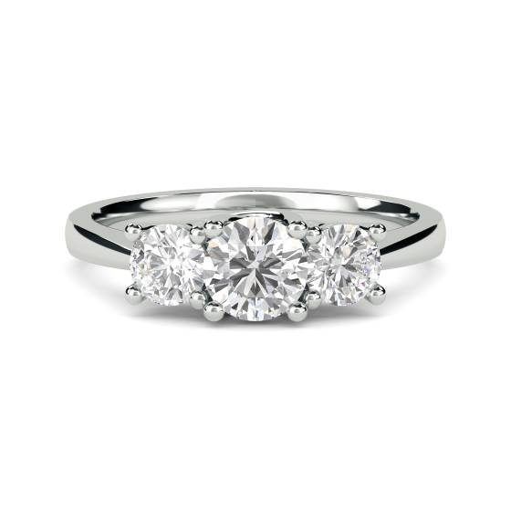 Prachtvoller Trilogie-Ring mit rundem Diamanten