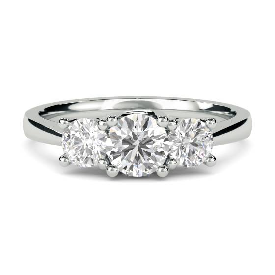Prachtvoller Trilogie-Ring mit rundem Diamanten