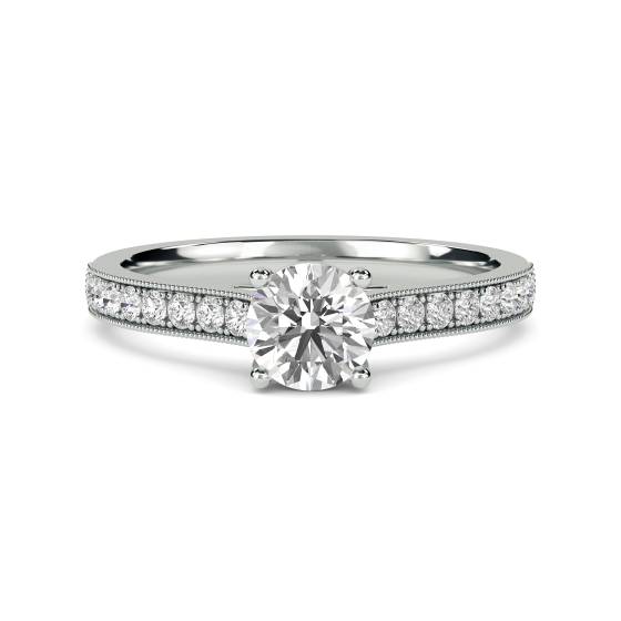 Runder Diamant-Schulter-Set-Ring