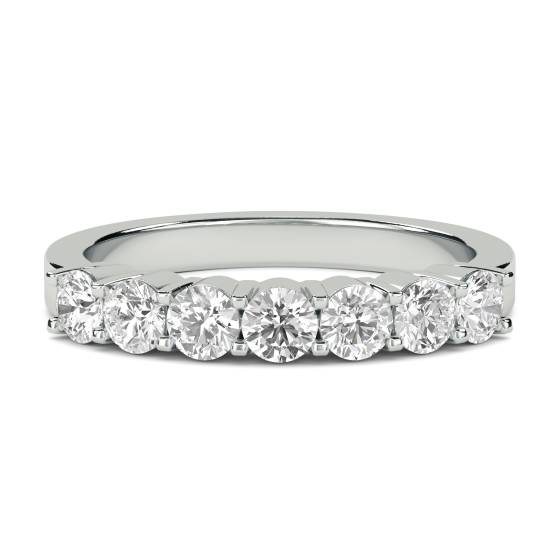 Ehering mit rundem Diamanten im Schliff (0,75 ct, VS/F-G)