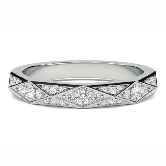 Round Diamond Shaped Wedding Ring