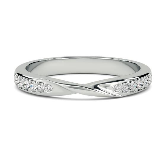 Round Diamond Shaped Wedding Ring