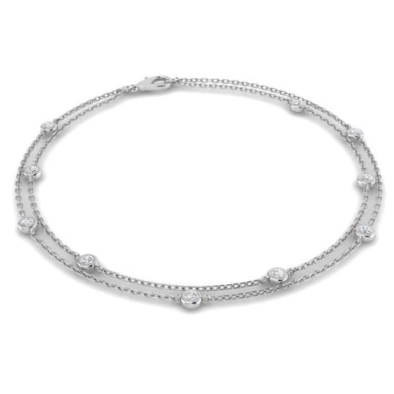 Klassisches rundes Diamantkettenarmband mit 0,25 ct Diamanten