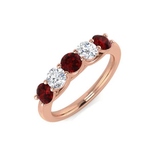 Ewigkeitsring mit rotem Rubin und Diamanten (1,10 ct)
