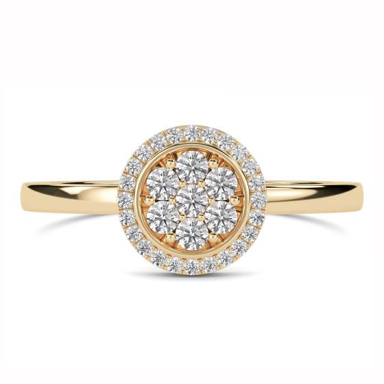 Elegant Round Diamond Halo Cluster Ring