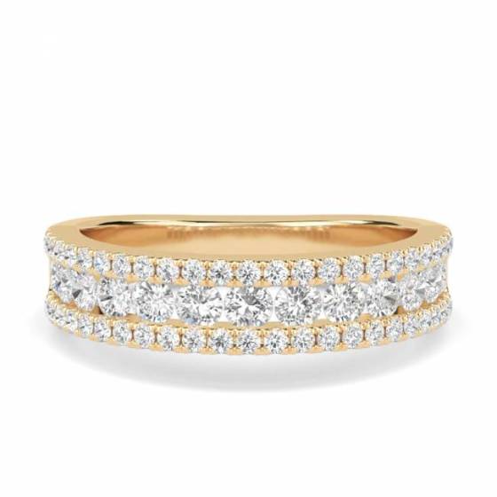 Elegant Round Diamond Multi Row Dress Ring