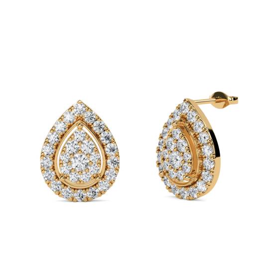 Classic Round Diamond Cluster Earrings