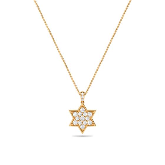 Cluster Star Round Diamond Designer Pendant