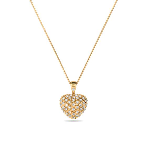 Classic Round Diamond Heart Pendant