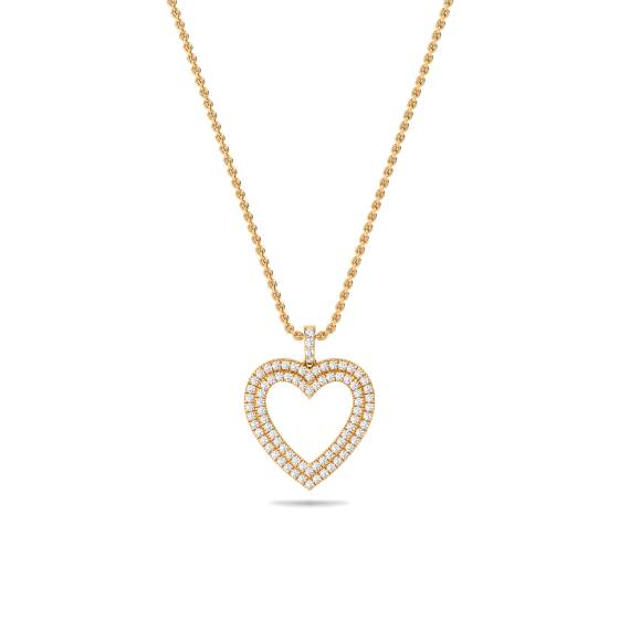 Classic Round Diamond Heart Pendant