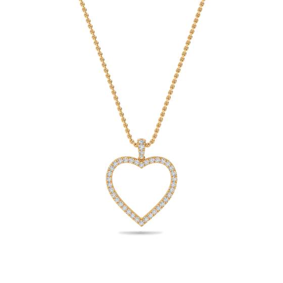 Classic Round Diamond Heart Pendant