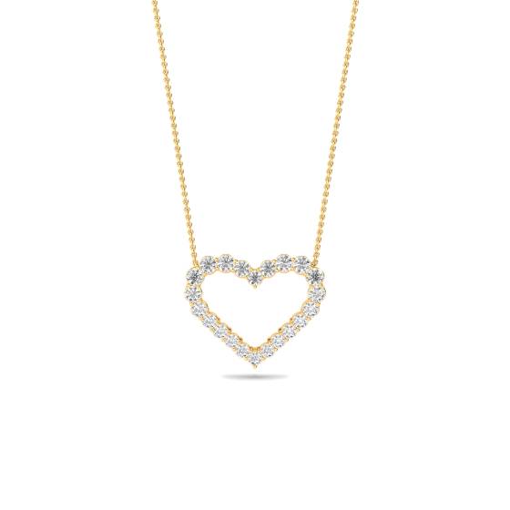 Classic Round Diamond Heart Pendant