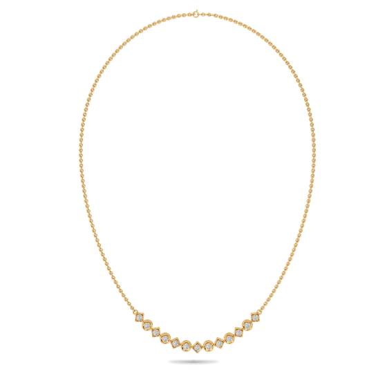 Elegant Round Diamond Drop Necklace