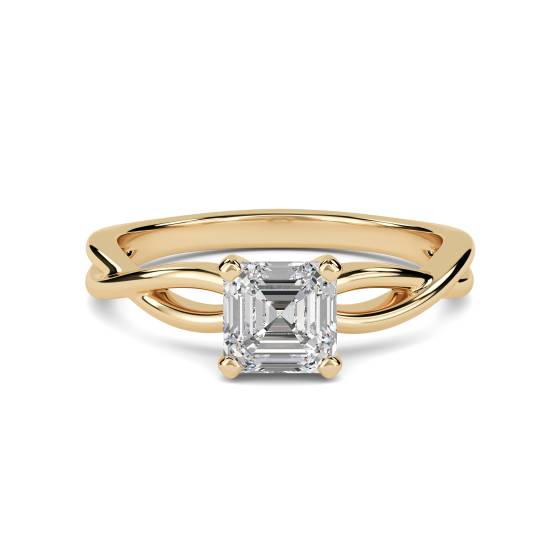 Verlobungsring mit Infinity Love Swirl Asscher-Diamanten