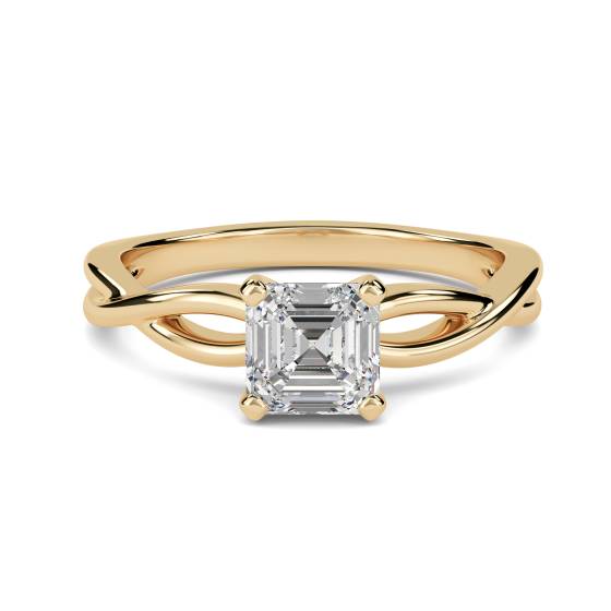 Verlobungsring mit Infinity Love Swirl Asscher-Diamanten