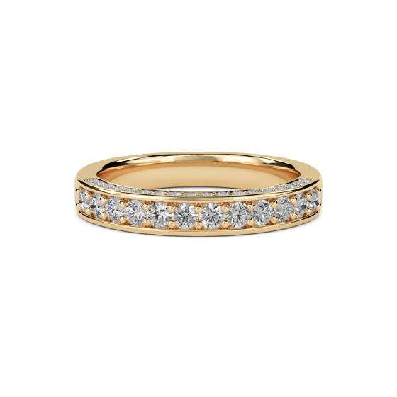 Einzigartiger runder Diamant-Ewigkeits-/Verlobungsring