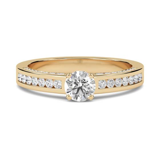 Runder Diamant-Schulterring mit passendem Band
