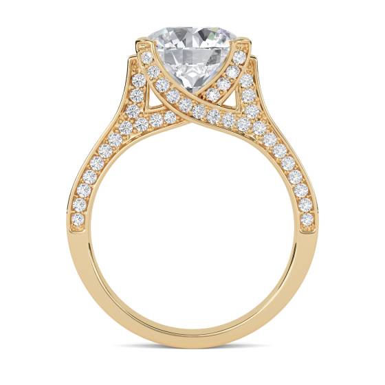 Moderner Vintage-Ring mit rundem Diamanten