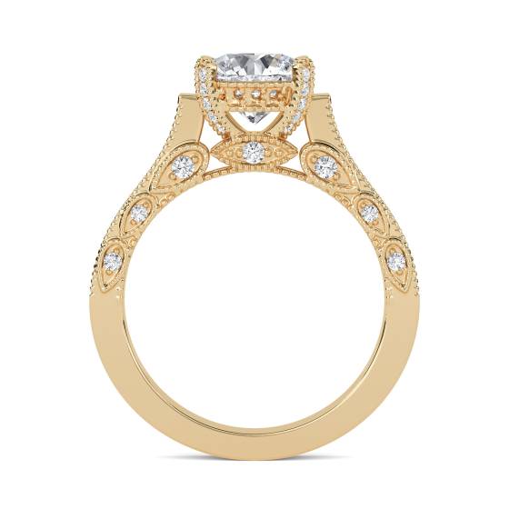 Einzigartiger Vintage-Ring mit rundem Diamanten
