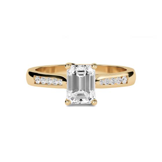 Smaragd-Diamant-Schulter-Set-Ring