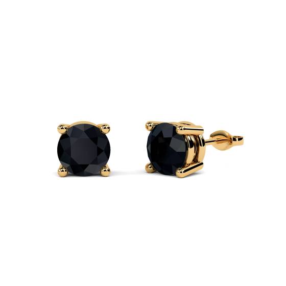 Runde Ohrringe mit schwarzem Diamanten