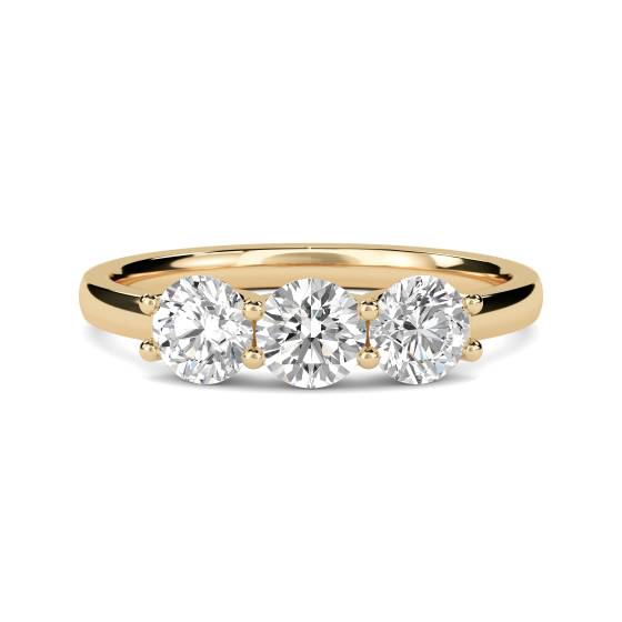 Traditioneller Trilogie-Ring mit rundem Diamanten