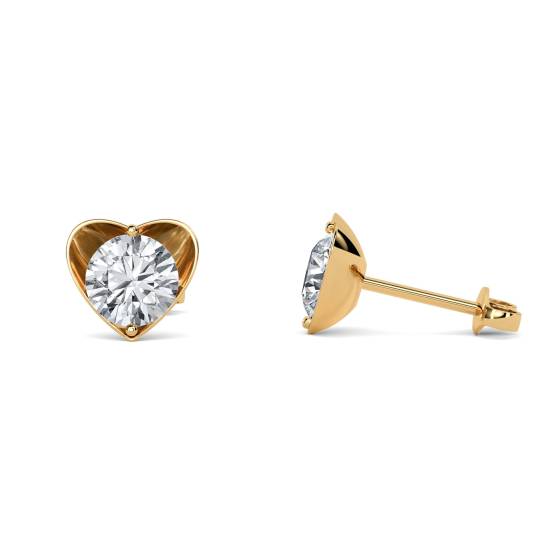 Ohrringe mit runden, herzförmigen Diamanten (0,15 Karat, SI/G-H)