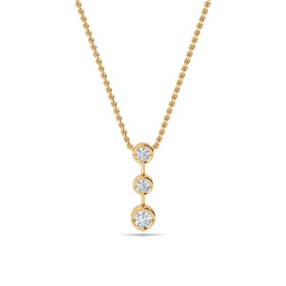 Eleganter Anhänger mit drei runden Diamanten