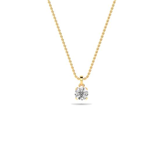 Anhänger mit rundem Diamanten im Cradle-Stil
