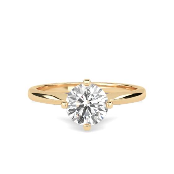 Verlobungsring mit rundem, natürlichem Diamanten (0,91 ct, VS1/J)