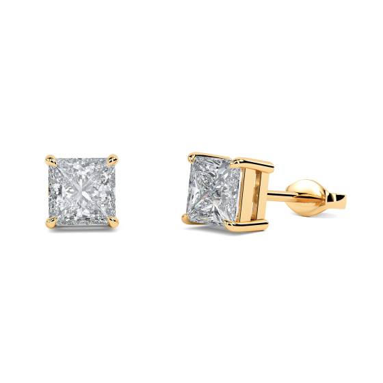Klassische Prinzess-Diamant-Ohrstecker