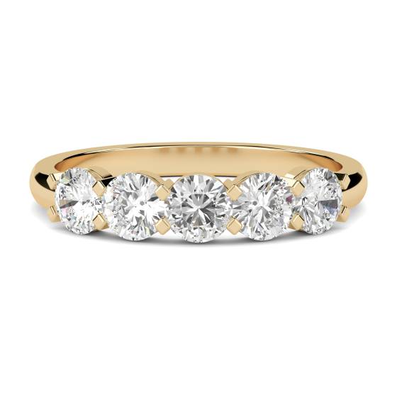 5 Stone Round Diamond Half Eternity Ring