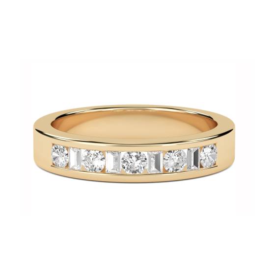 3,5 mm runder/Baguette-Diamant-Ewigkeitsring