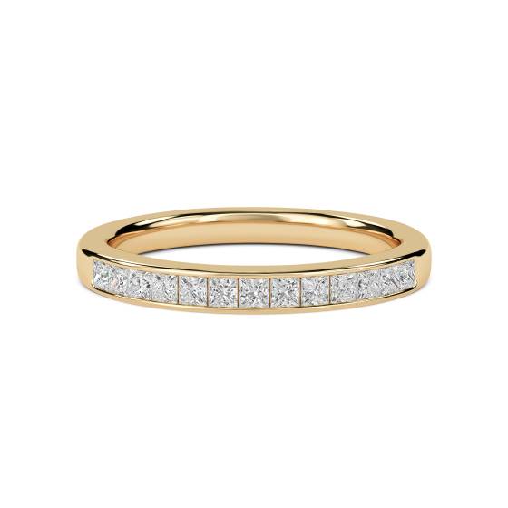 Halb-Ewigkeitsring mit Prinzessschliff, 0,25 ct, VS/F-G.