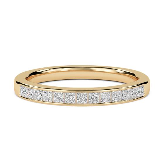Halb-Ewigkeitsring mit Prinzessschliff, 0,25 ct, VS/F-G.