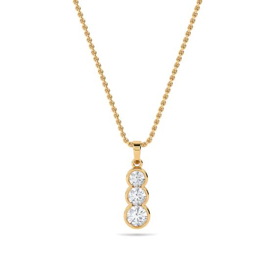 Eleganter Anhänger mit drei runden Diamanten