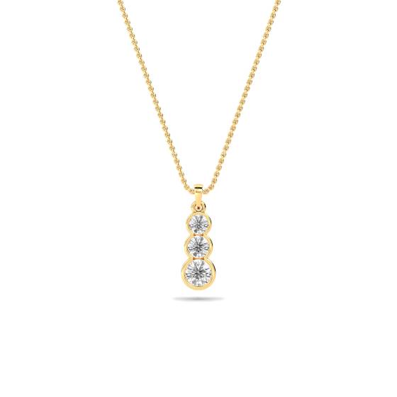 Eleganter Anhänger mit drei runden Diamanten