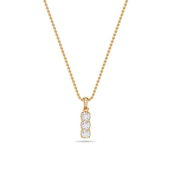Eleganter Anhänger mit drei runden Diamanten