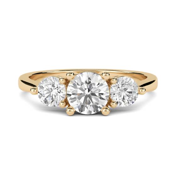 Klassischer Trilogie-Ring mit rundem Diamanten