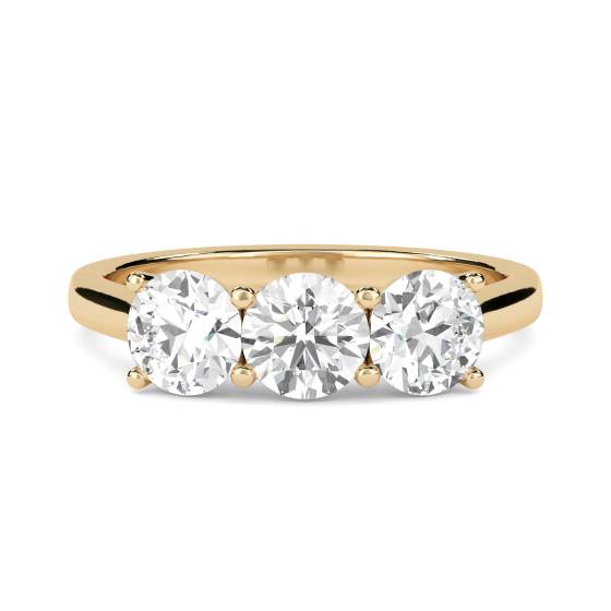 Moderner Trilogie-Ring mit rundem Diamanten