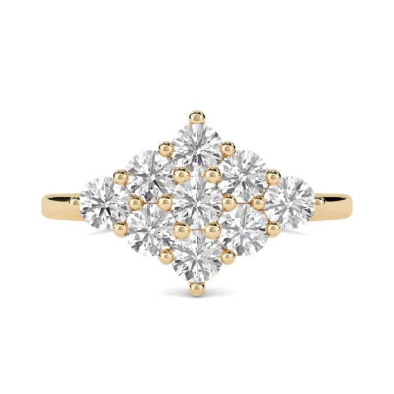 Runder Diamantcluster-Ring