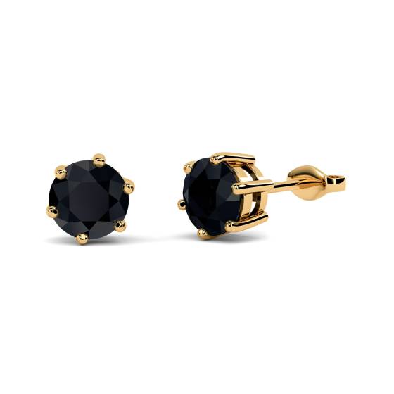 Runde Ohrringe mit schwarzem Diamanten