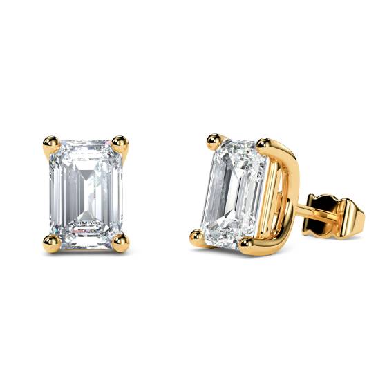 Klassische Smaragd-Diamant-Ohrstecker