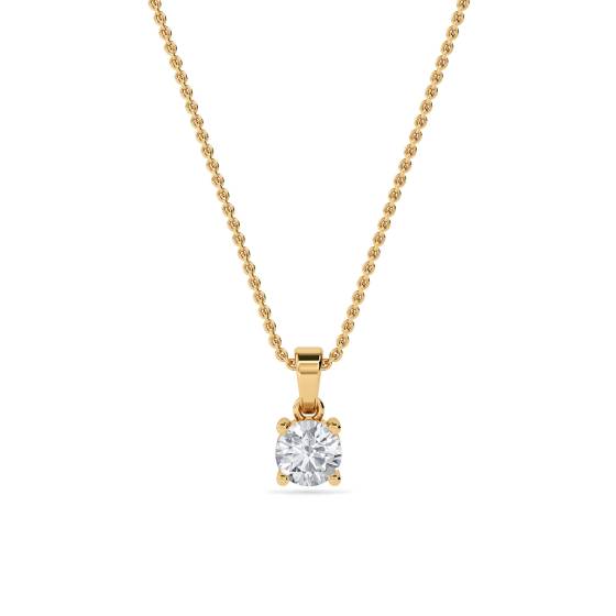 Traditioneller runder Diamant-Solitär-Anhänger
