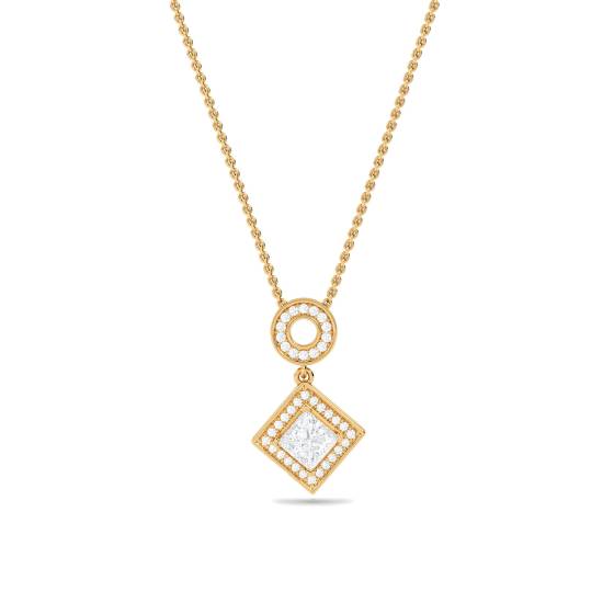 Prinzessin-Diamant-Anhänger mit Halo-Fassung