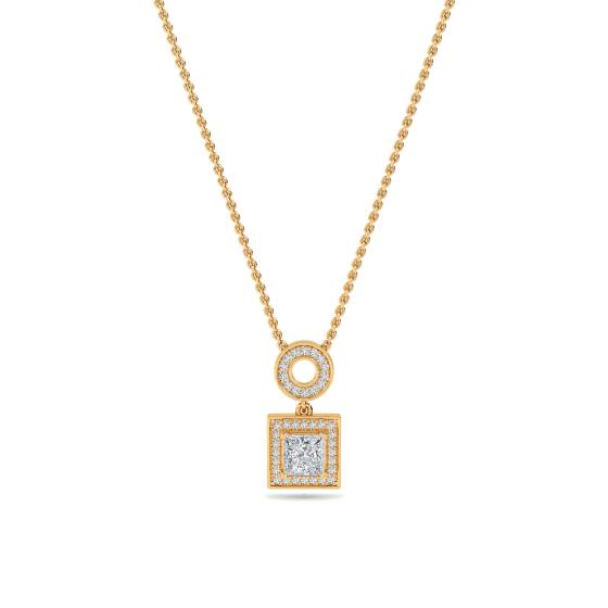 Prinzessin-Diamant-Anhänger mit Halo-Fassung